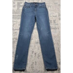 Judy Blue Relaxed Fit Stretch Logo Jeans Women's Blue Denim Sz 5 27x29